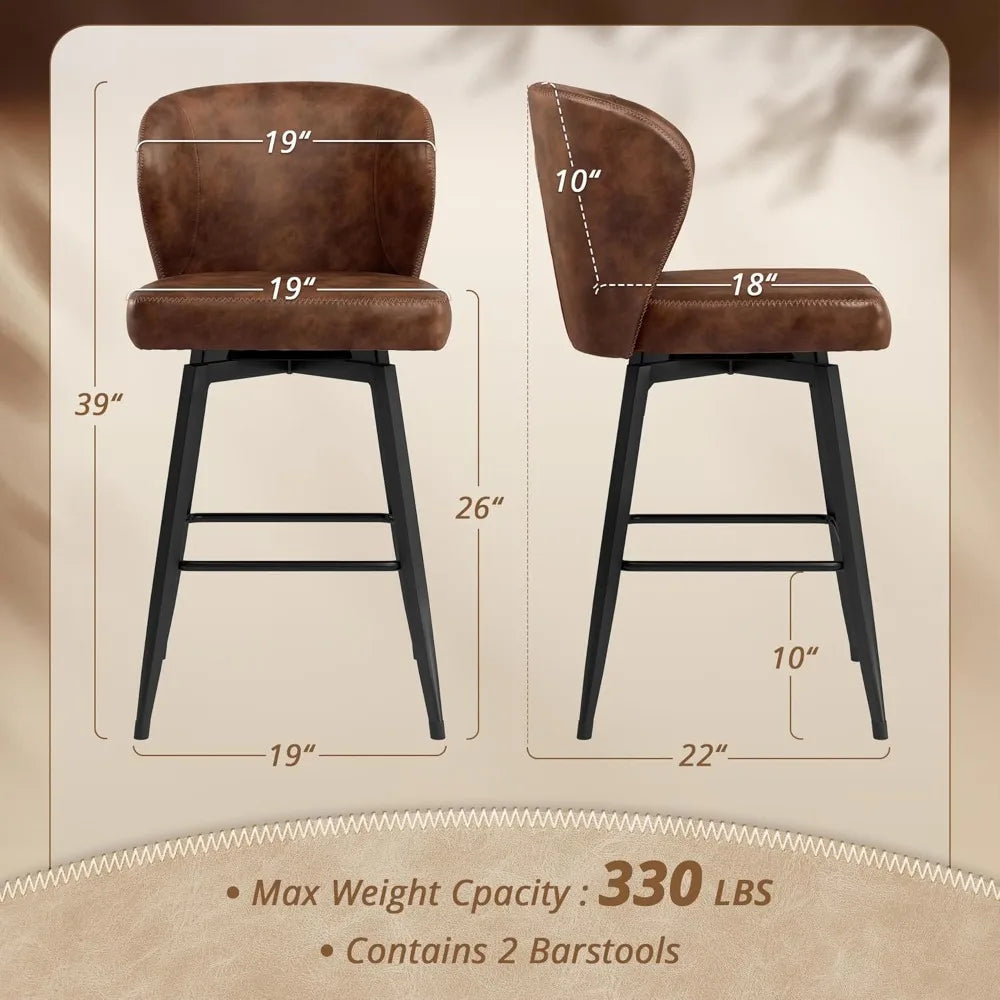 Modern Upholstered Counter Height Bar Stools Set of 3 ZUIYU