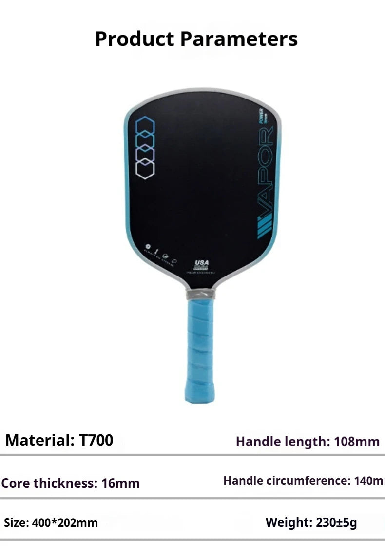 SONGYI Pickleball Paddles Highly Resilient T700 Carbon Fiber 16mm Core Racket Comfortable Grip Reduces Arm Fatigue USA Approved