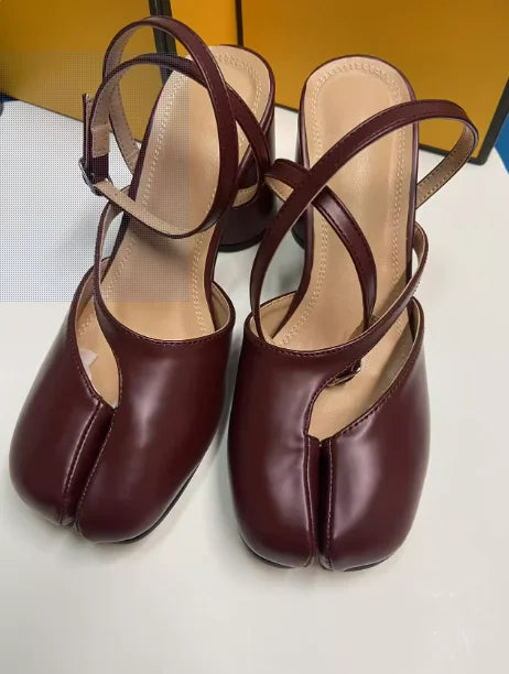 Designer Tabi Sandals Women Strap Buckle Slingback Heels