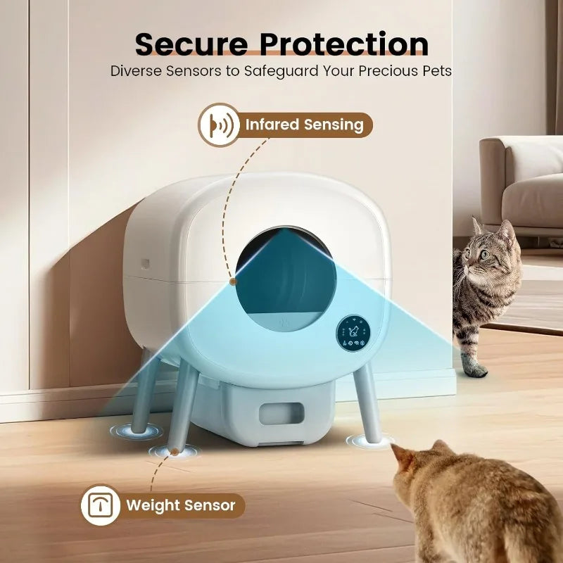 Lunapurr Self Cleaning Litter Box For Multiple Cats Pro