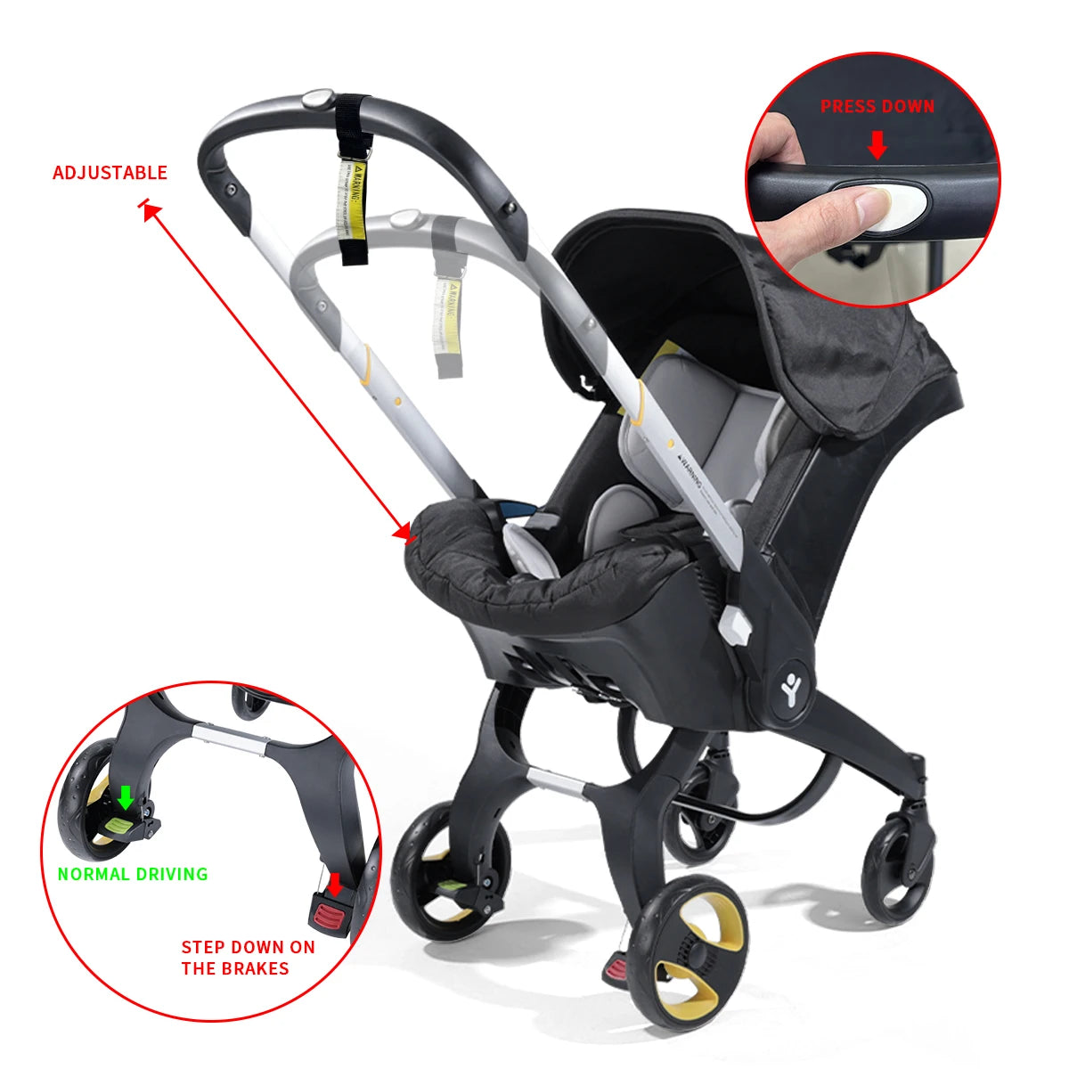 Four Wheel Adjustable Foldable Baby Stroller For Newborns