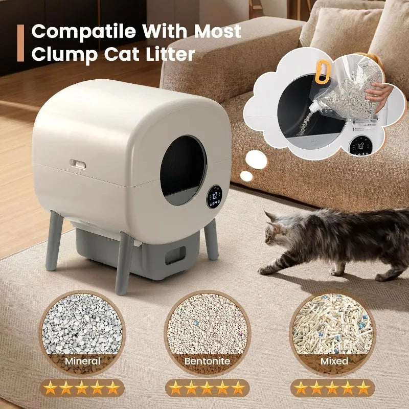 Lunapurr Self Cleaning Litter Box For Multiple Cats Pro
