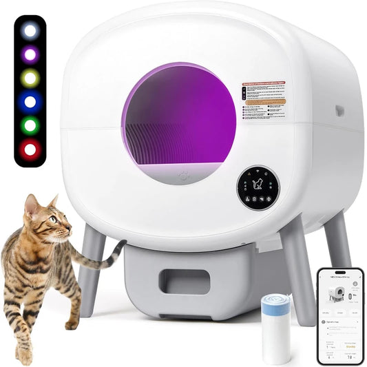 Lunapurr Self Cleaning Litter Box For Multiple Cats Pro