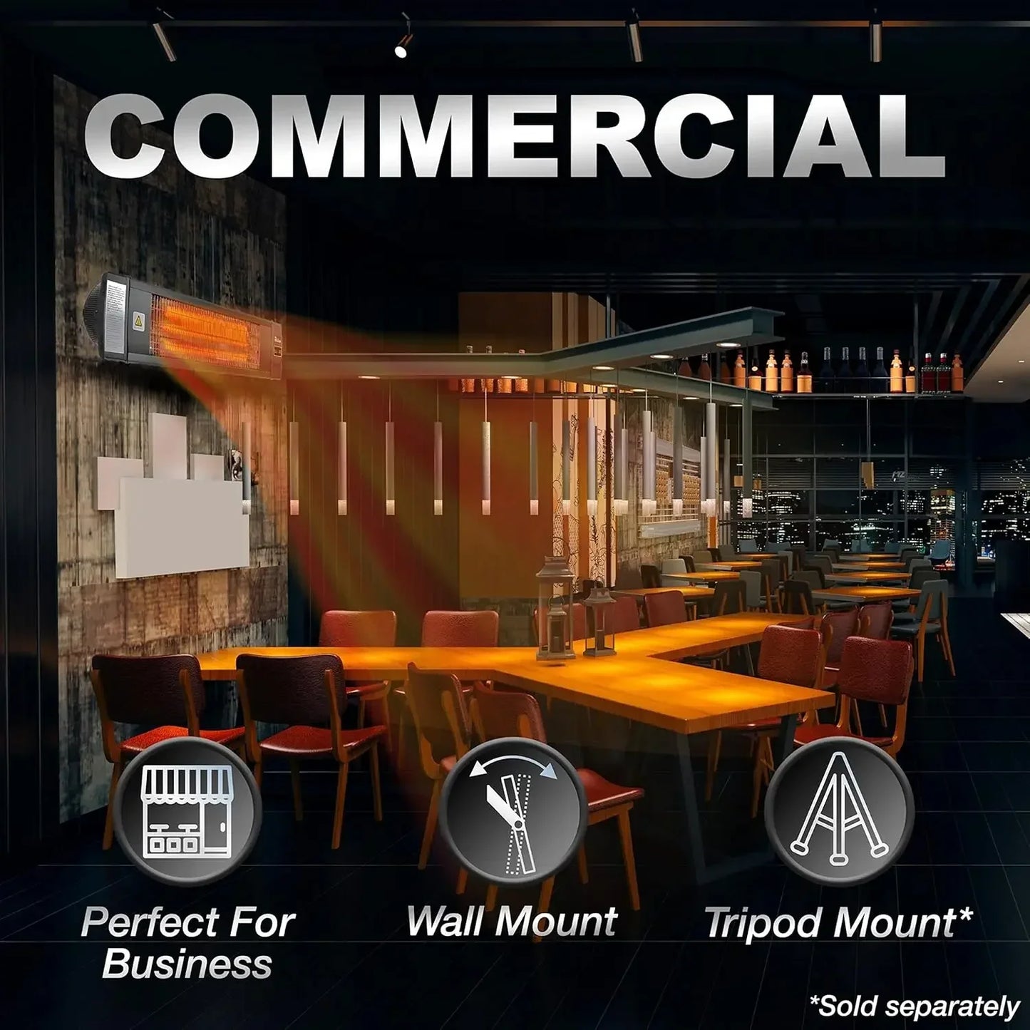 XMSJ DR 238 Carbon Infrared Outdoor Heater Restaurant Patio