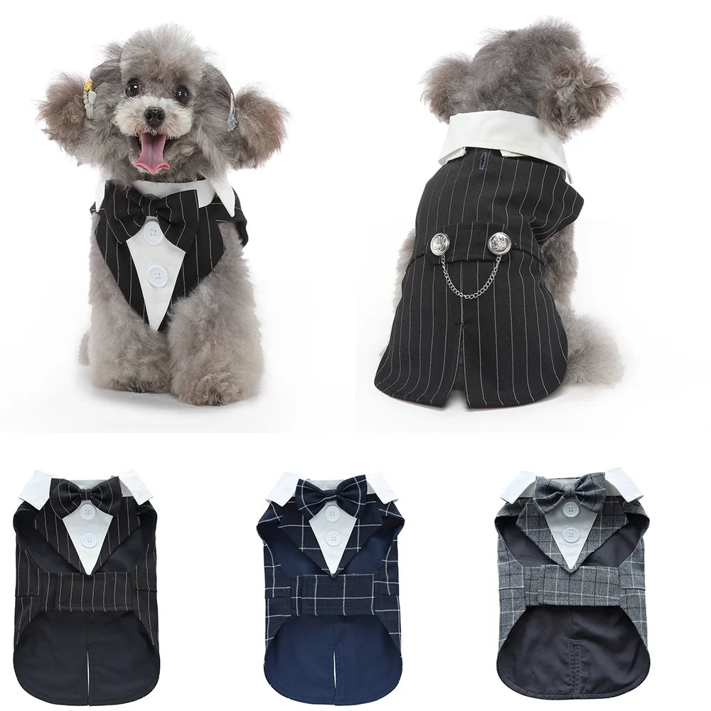 Tuxedo Dog Costume Formal Wedding Apparel for Pets