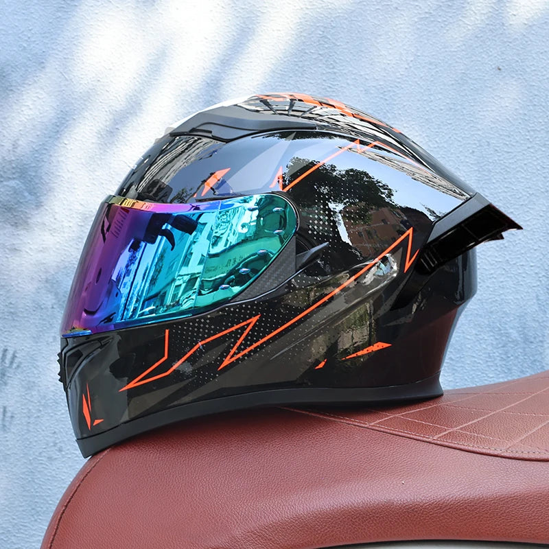 JIEKAI Full Face Motorcycle Helmet Unisex Dual Lens DOT