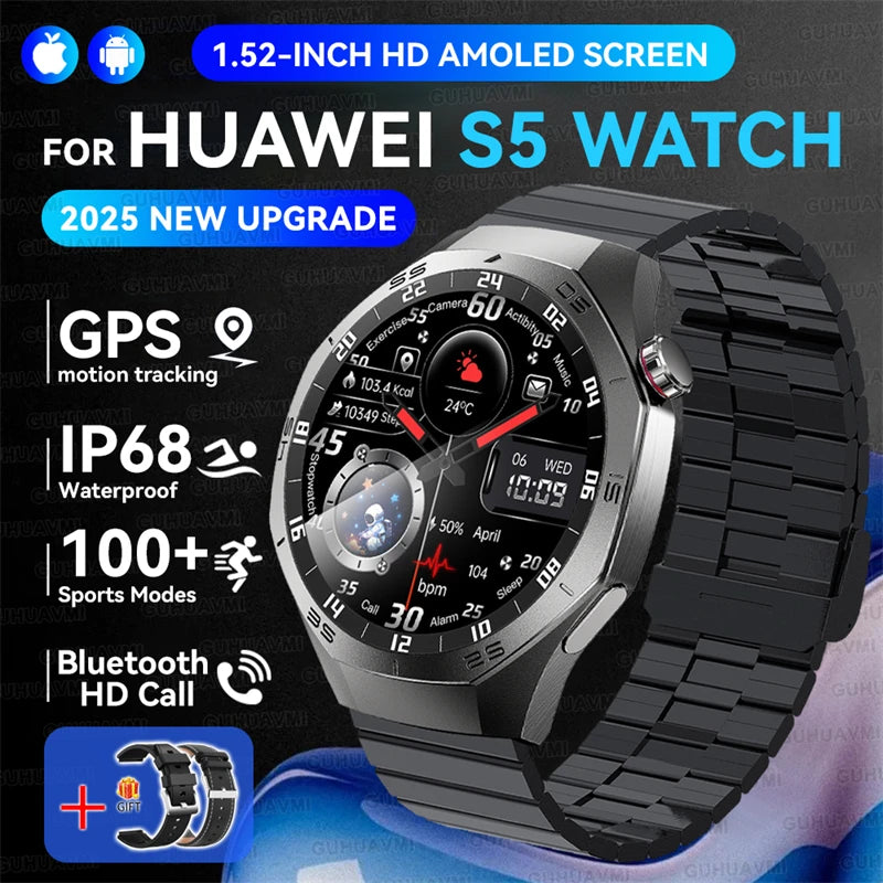 GUHUAVMI GT5 Pro Smart Watch Men With AMOLED HD GPS