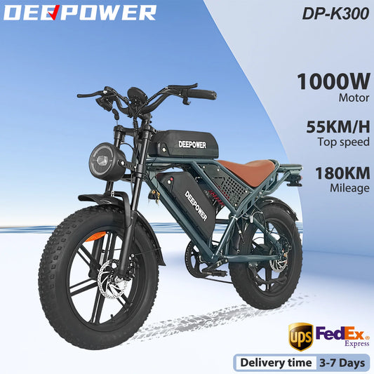 DEEPOWER QS7 1000W 48V Fat Tire Electric Bike For Adults