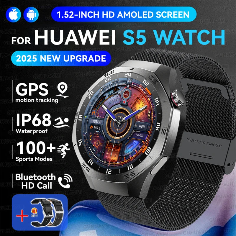 GUHUAVMI GT5 Pro Smart Watch Men With AMOLED HD GPS