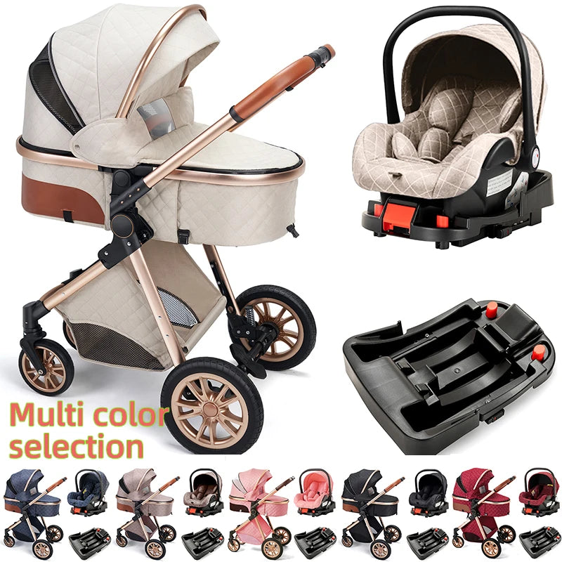 Luxury 3-in-1 Baby Stroller with ISOfix for Newborns