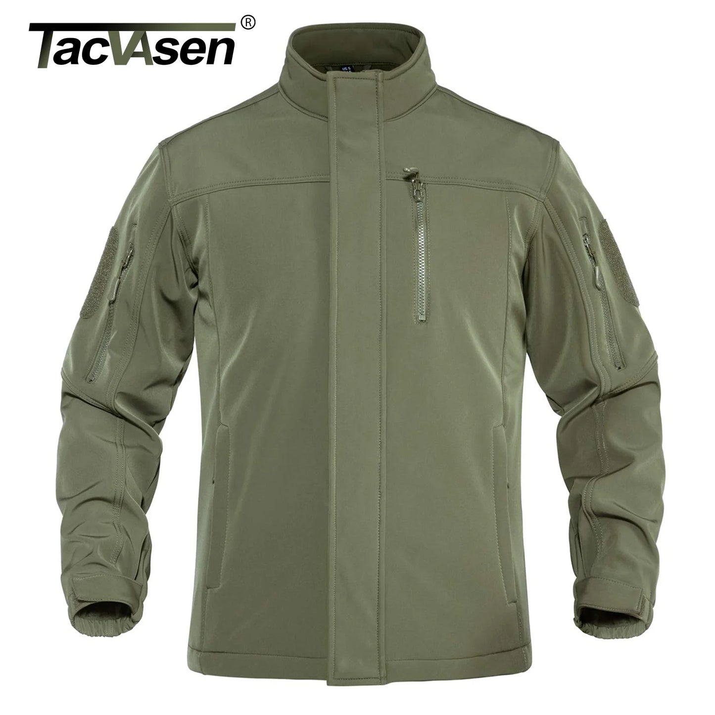 TACVASEN Windproof Warm Hiking Parkas Men's Winter Softshell Fleece Jackets Wear Resistance Coats Full Zip Up Working Outwear