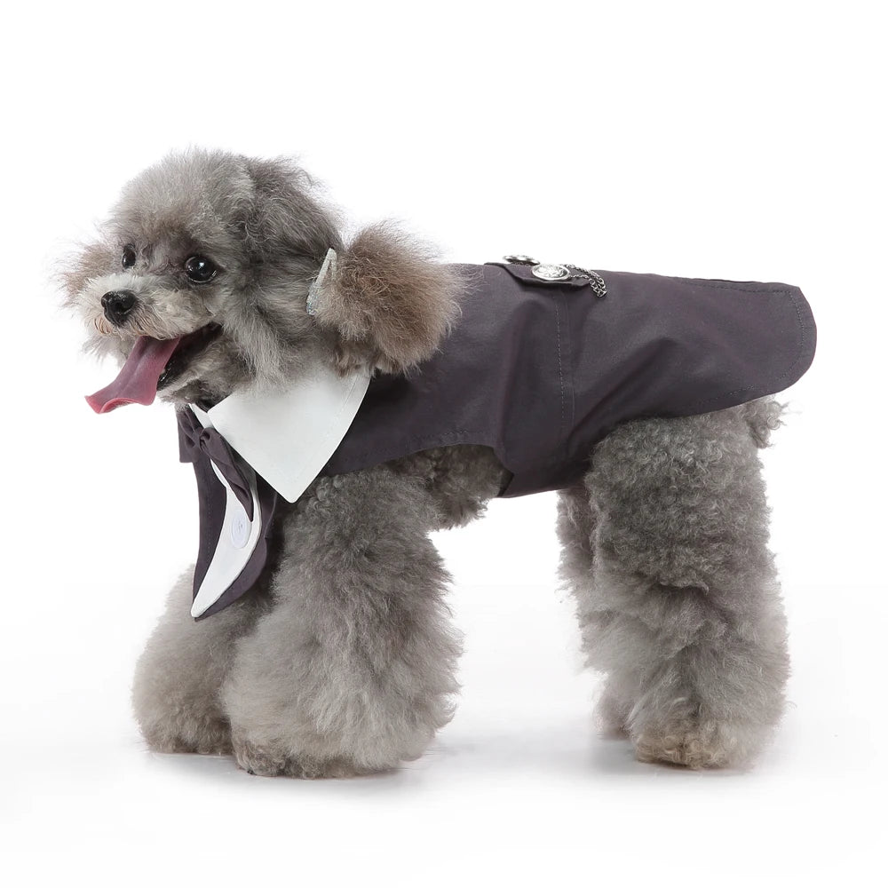 Tuxedo Dog Costume Formal Wedding Apparel for Pets