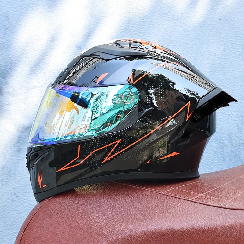 JIEKAI Full Face Motorcycle Helmet Unisex Dual Lens DOT