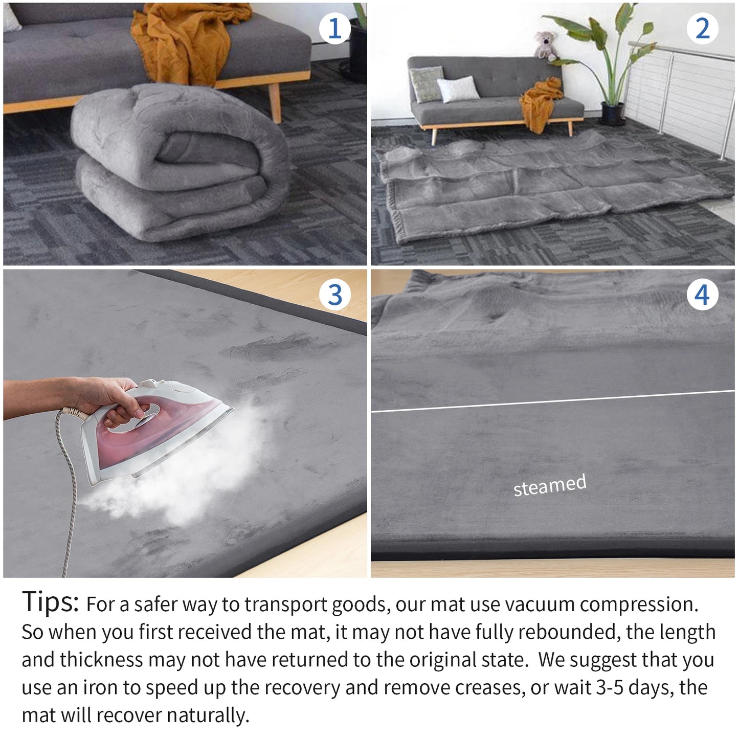 Huloo Sleep Baby Crawling Mats Non Slip Thick Foam Rug