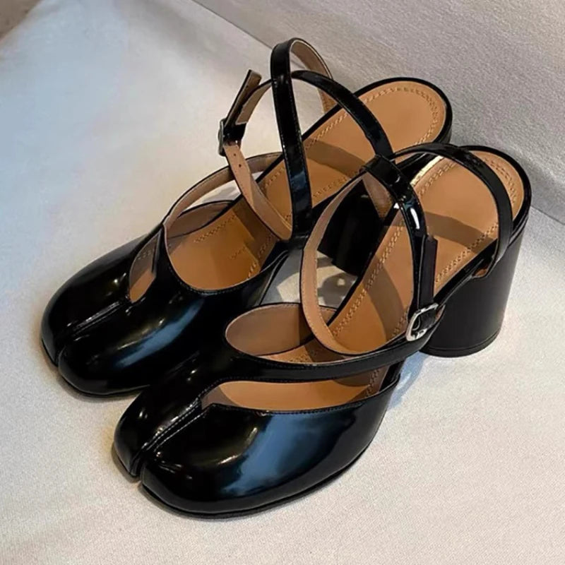 Designer Tabi Sandals Women Strap Buckle Slingback Heels