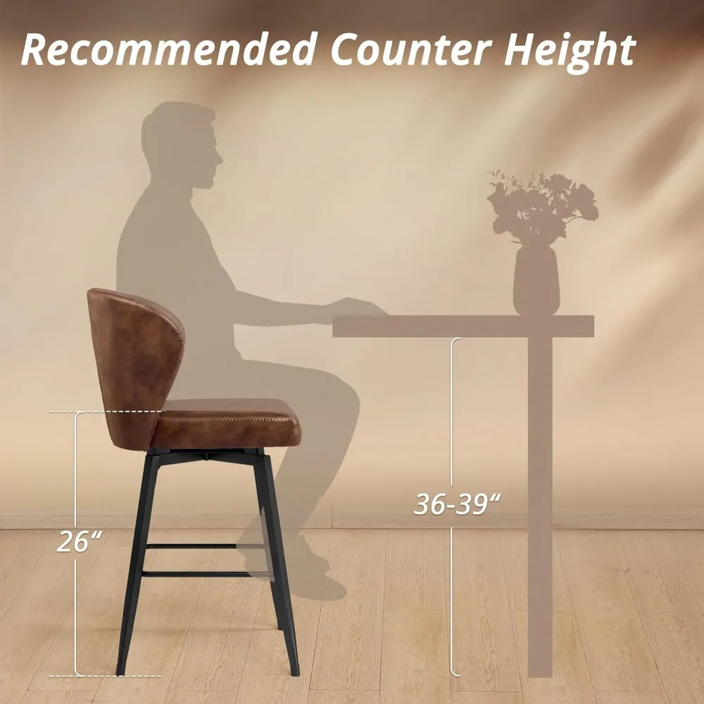 Modern Upholstered Counter Height Bar Stools Set of 3 ZUIYU