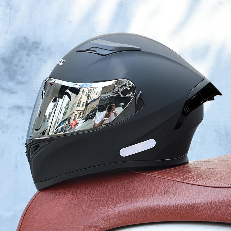 JIEKAI Full Face Motorcycle Helmet Unisex Dual Lens DOT