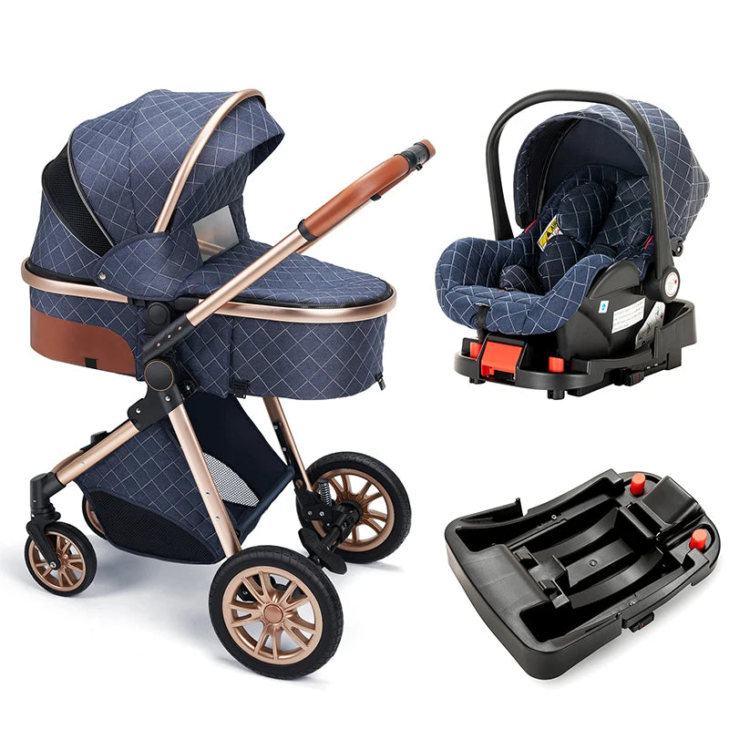Luxury 3-in-1 Baby Stroller with ISOfix for Newborns