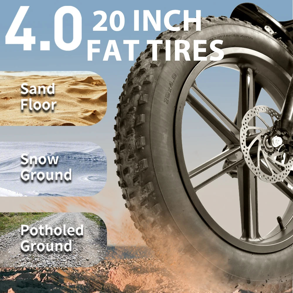 DEEPOWER QS7 1000W 48V Fat Tire Electric Bike For Adults