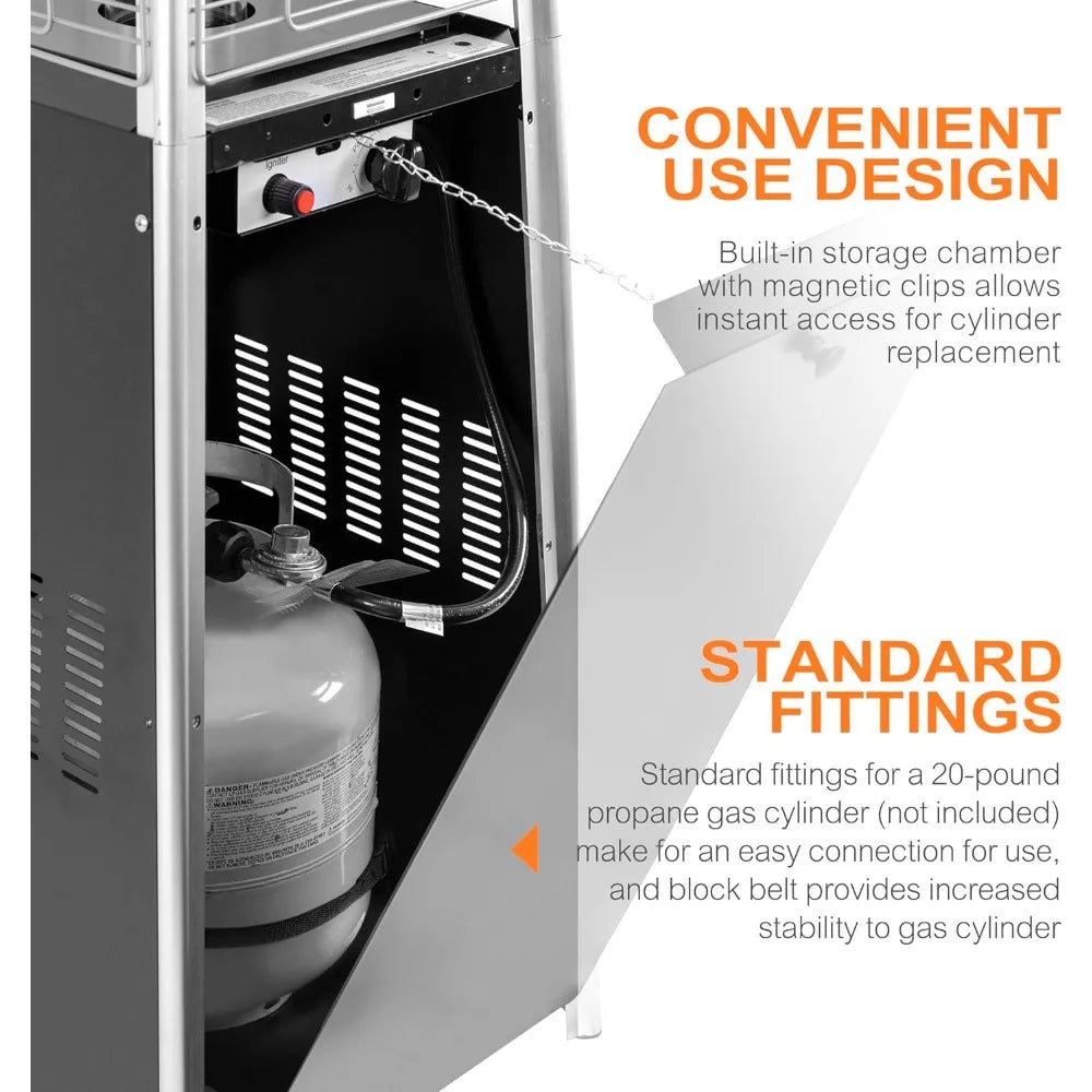 Hign-concerned Outdoor Pyramid Heater 48000 BTU With Wheels