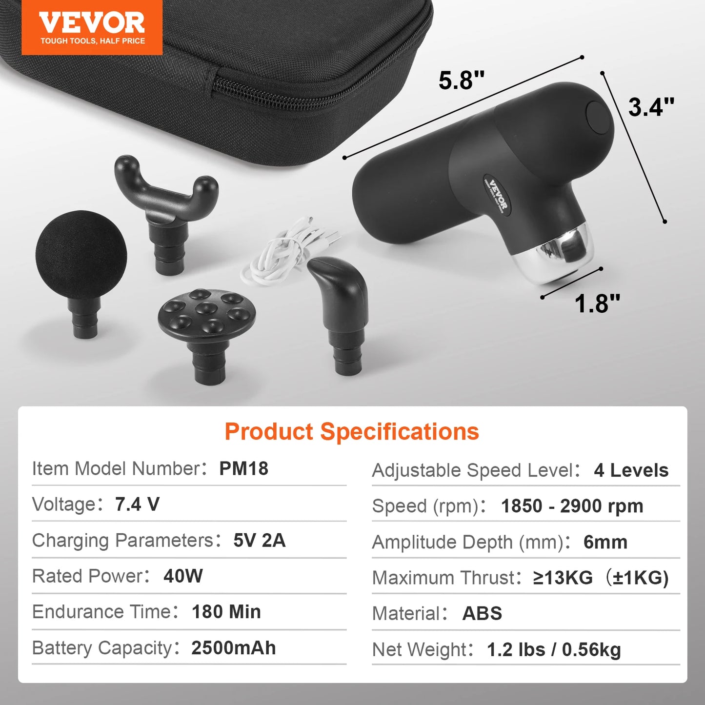 Vevor Mini Massage Gun Deep Tissue Percussion Therapy