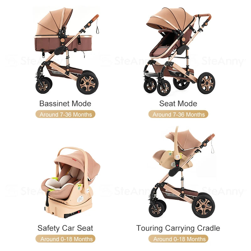 3 in 1 Baby Stroller Travel System with Isofix Base Portable