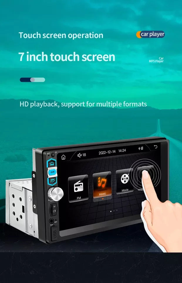 7 Inch HD Touch Screen Car Stereo Bluetooth Multimedia Player