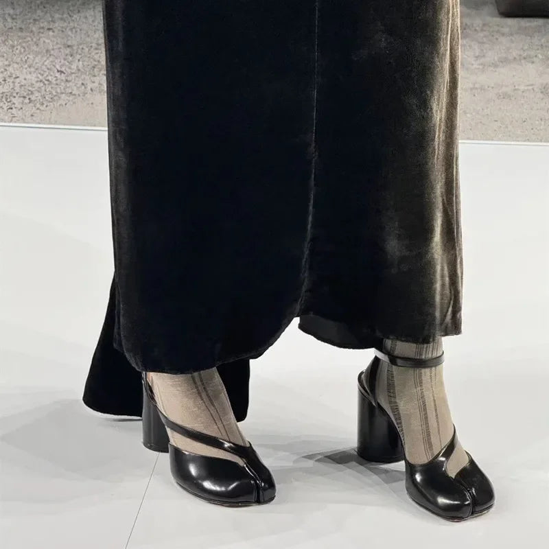 Designer Tabi Sandals Women Strap Buckle Slingback Heels