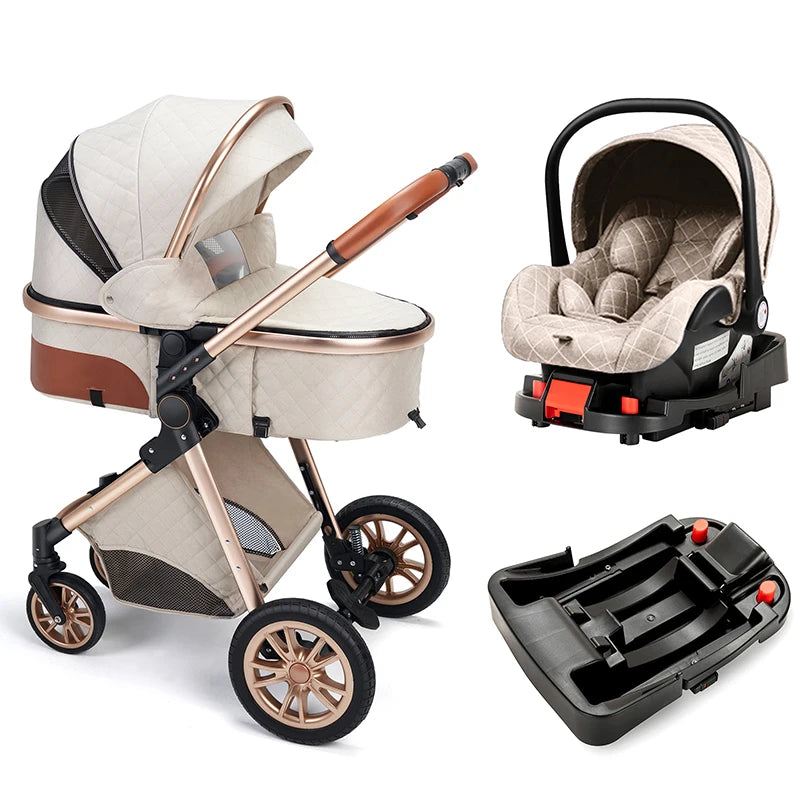 Luxury 3-in-1 Baby Stroller with ISOfix for Newborns
