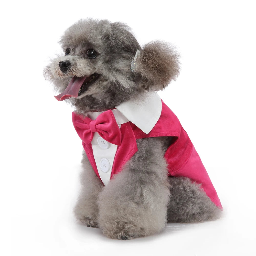 Tuxedo Dog Costume Formal Wedding Apparel for Pets