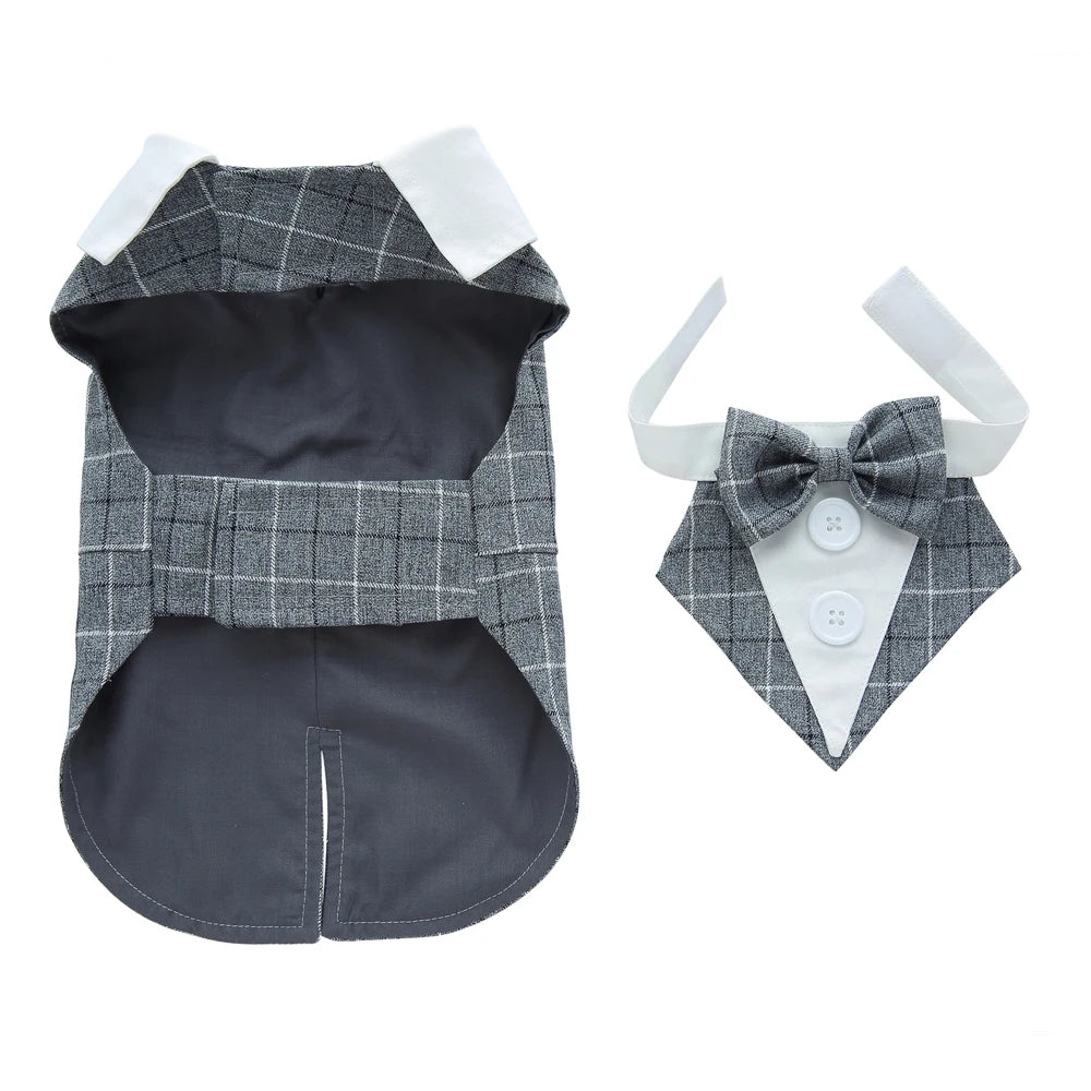 Tuxedo Dog Costume Formal Wedding Apparel for Pets