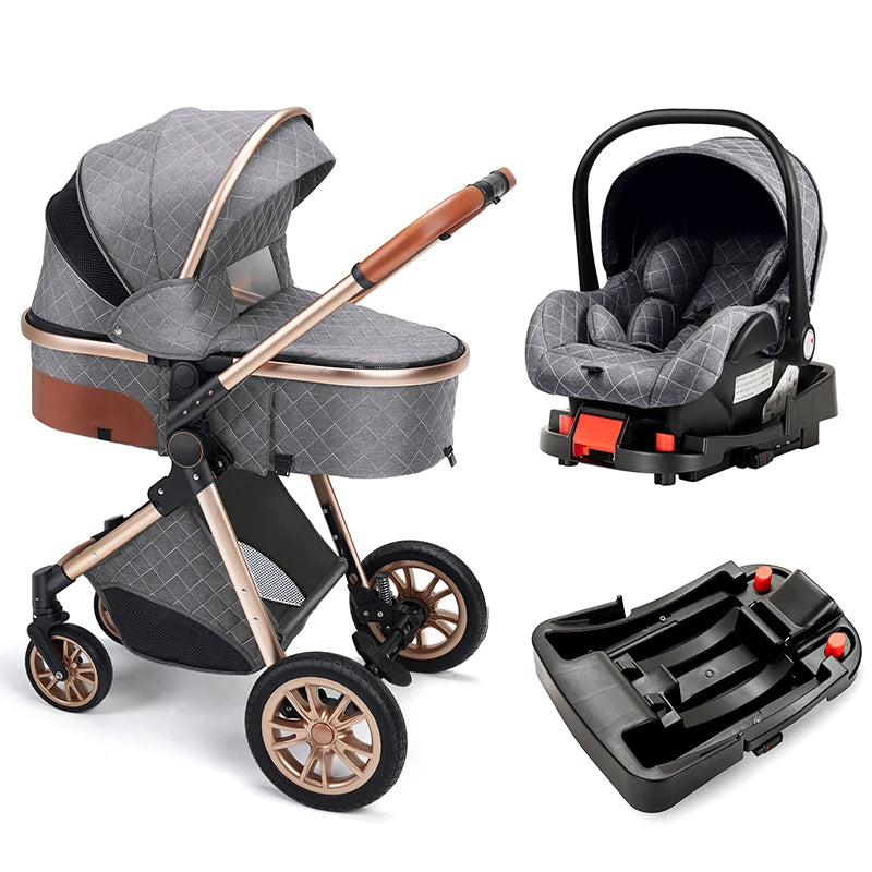 Luxury 3-in-1 Baby Stroller with ISOfix for Newborns